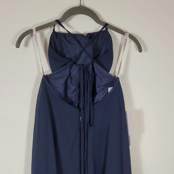 NWT JJs House Formal Gown Size 8/10 Backless Navy Blue Lace Up Event Special - Picture 4 of 11